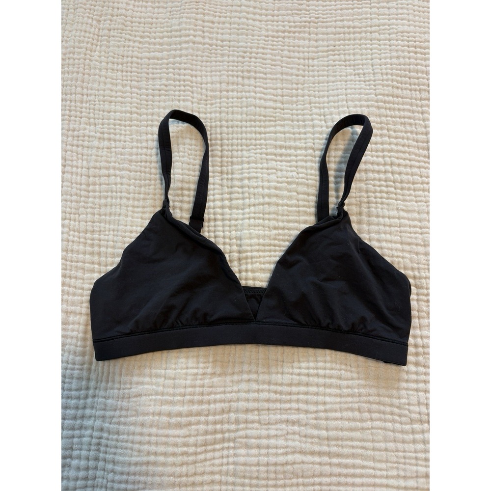 SKIMS Bra Fits Everybody Onyx Wireless Triangle Bralette Pullover Adjustable Med